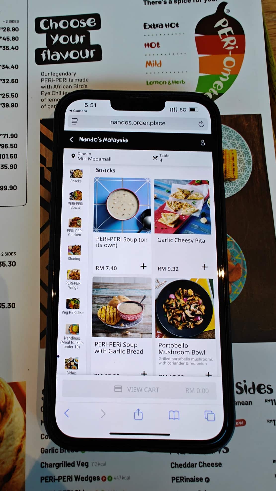 Ordering counter at Nando’s Bintang Megamall