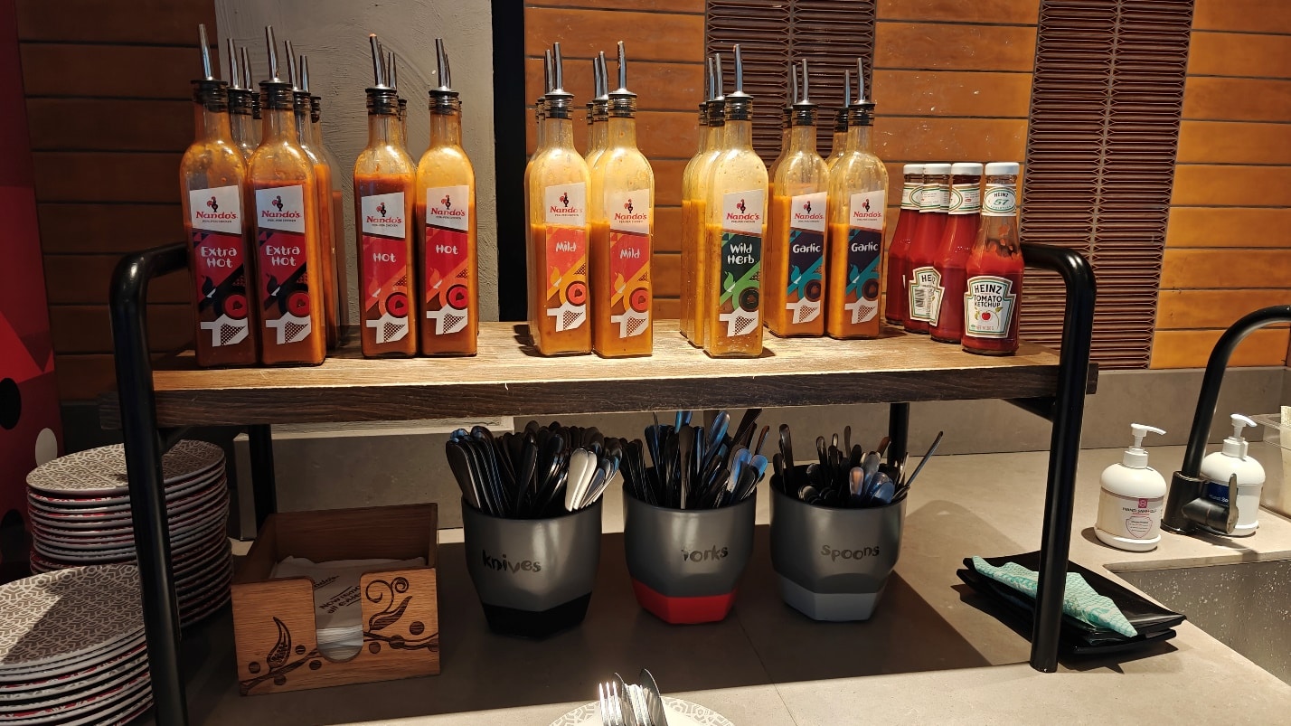 Nando’s selection of Peri-peri sauces