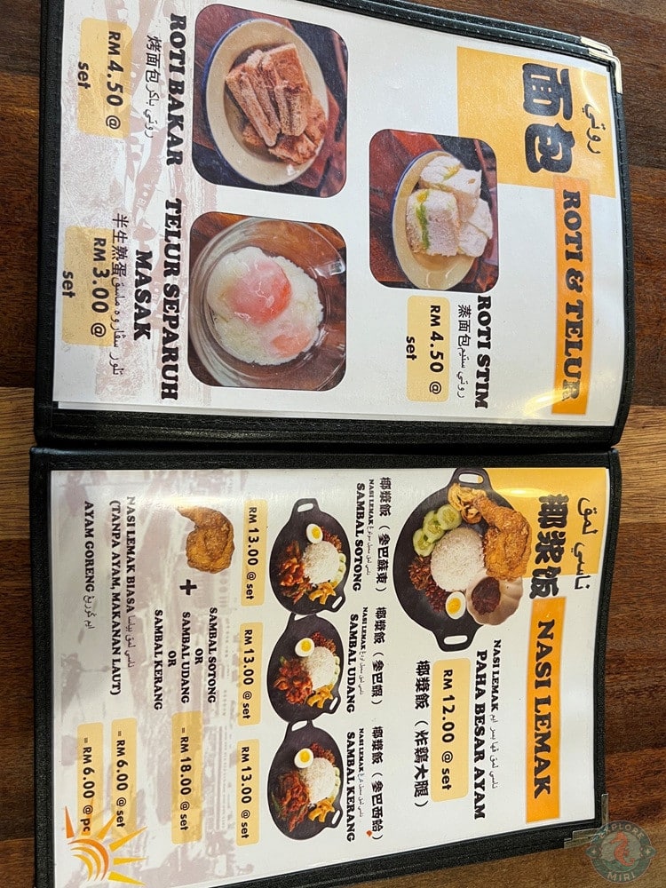 Borneo de Old Taste Roti Telur Nasi Lemak Menu