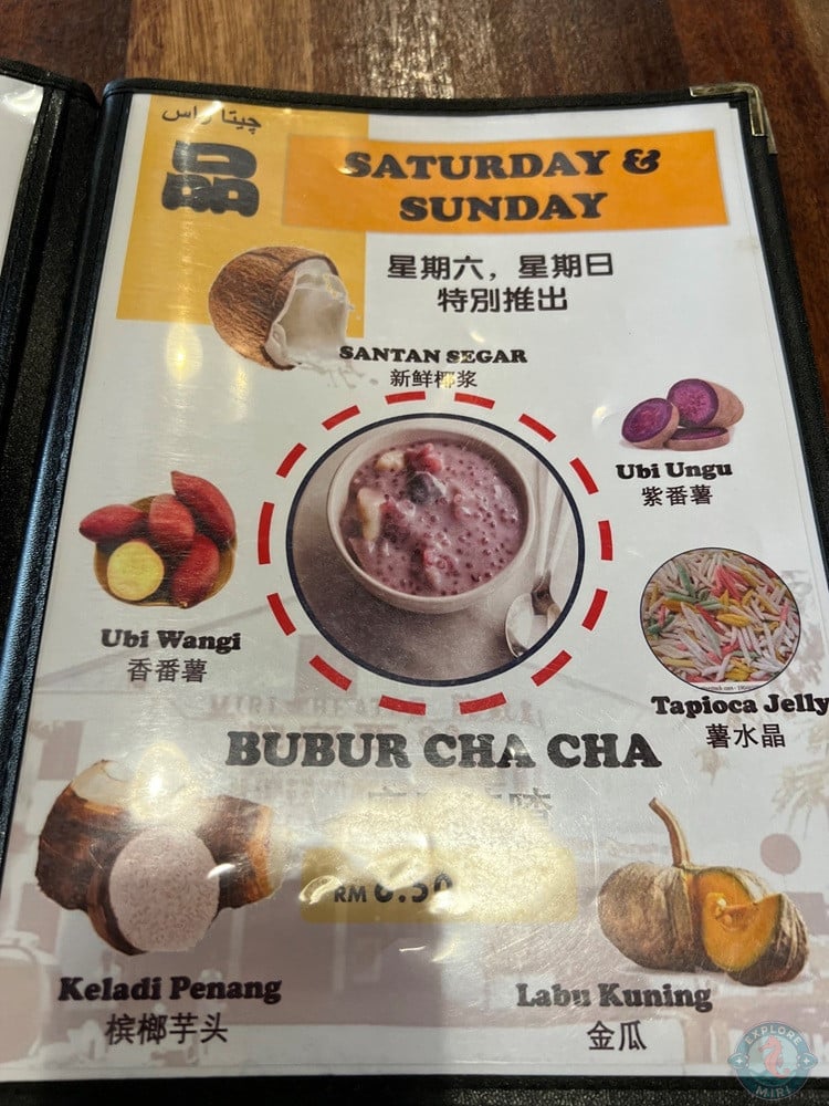 Borneo de Old Taste Saturday and Sunday Menu