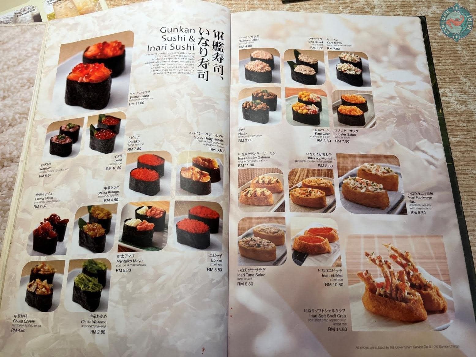 Gunkan and Inari sushi