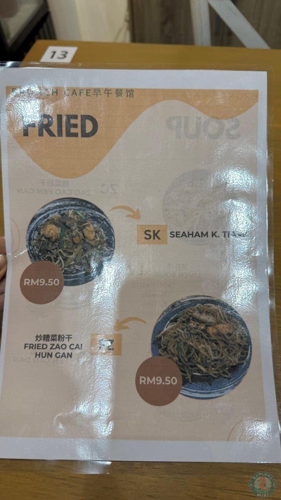 Menu of Brunch Café fried options