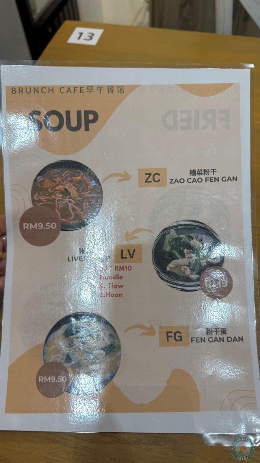 Menu of Brunch Café soup