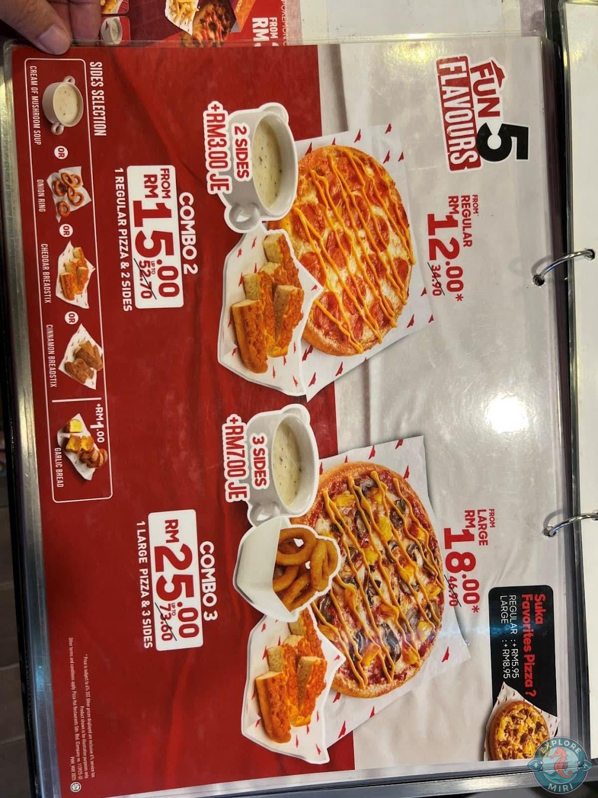 Menu of Pizza Hut Bintang Megamall fun 5 flavors