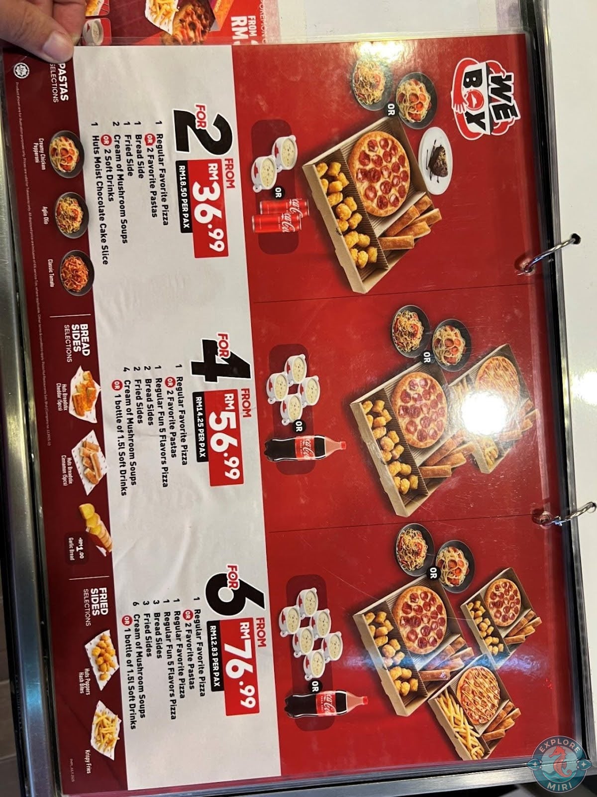 Menu of Pizza Hut Bintang Megamall we box