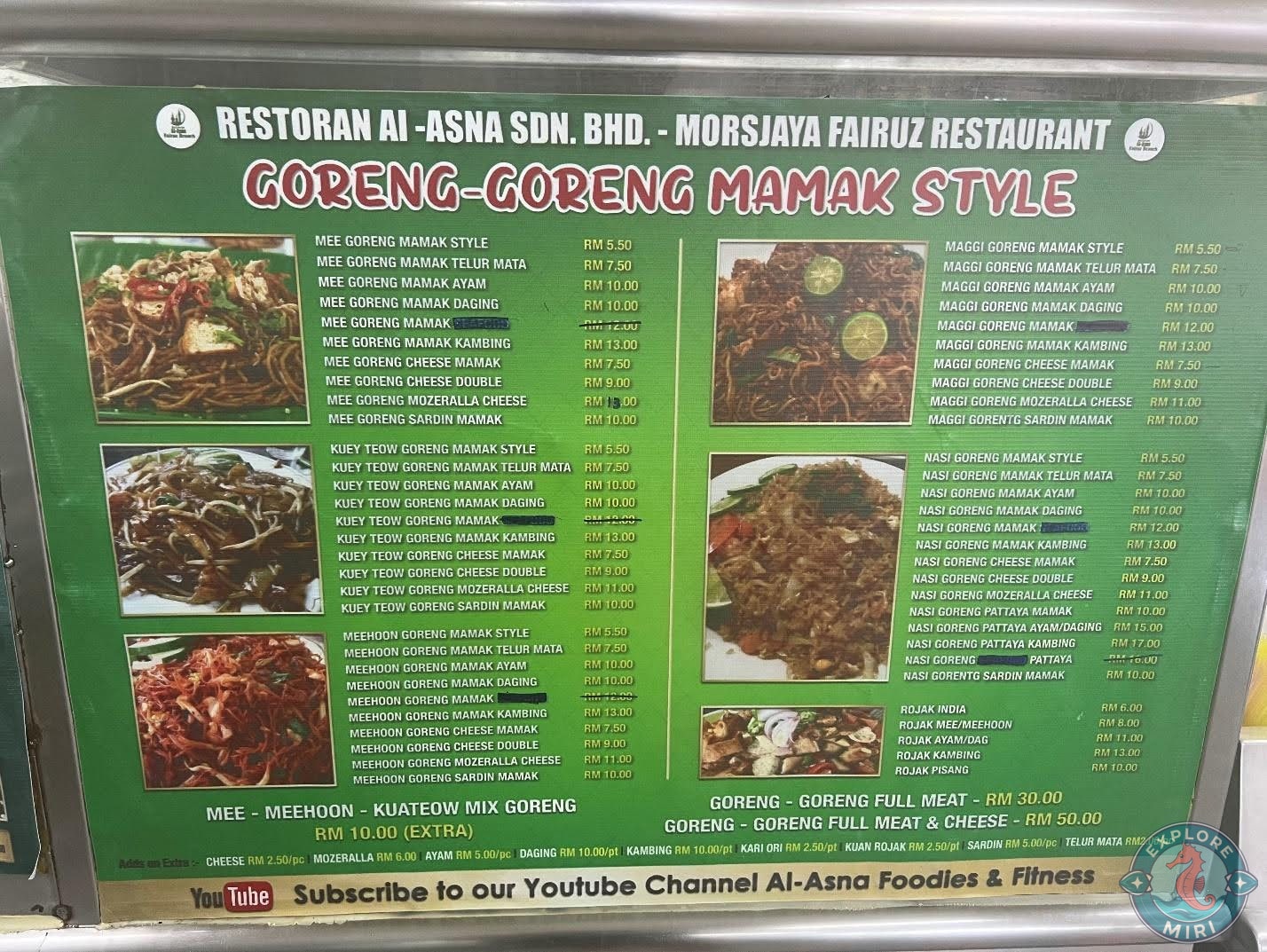 Menu of Restaurant Al Asna
