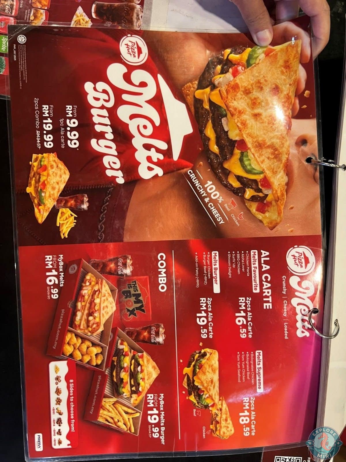 Pizza Hut Melts Burger