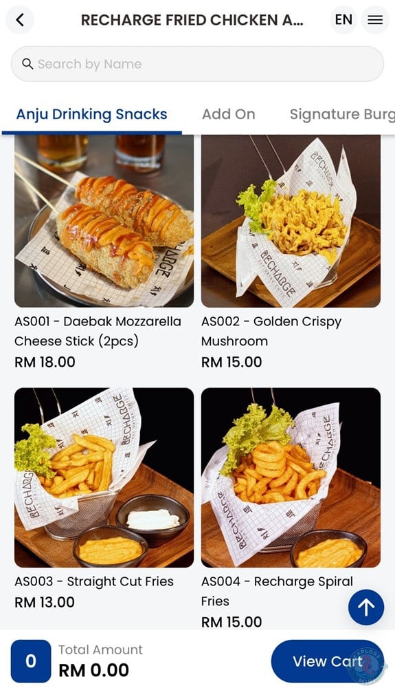 Recharge Miri Anju Drinking Snacks Menu