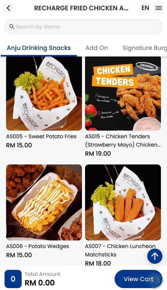 Recharge Miri Anju Drinking Snacks Menu