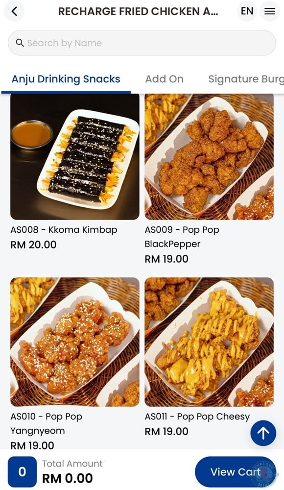 Recharge Miri Anju Drinking Snacks Menu