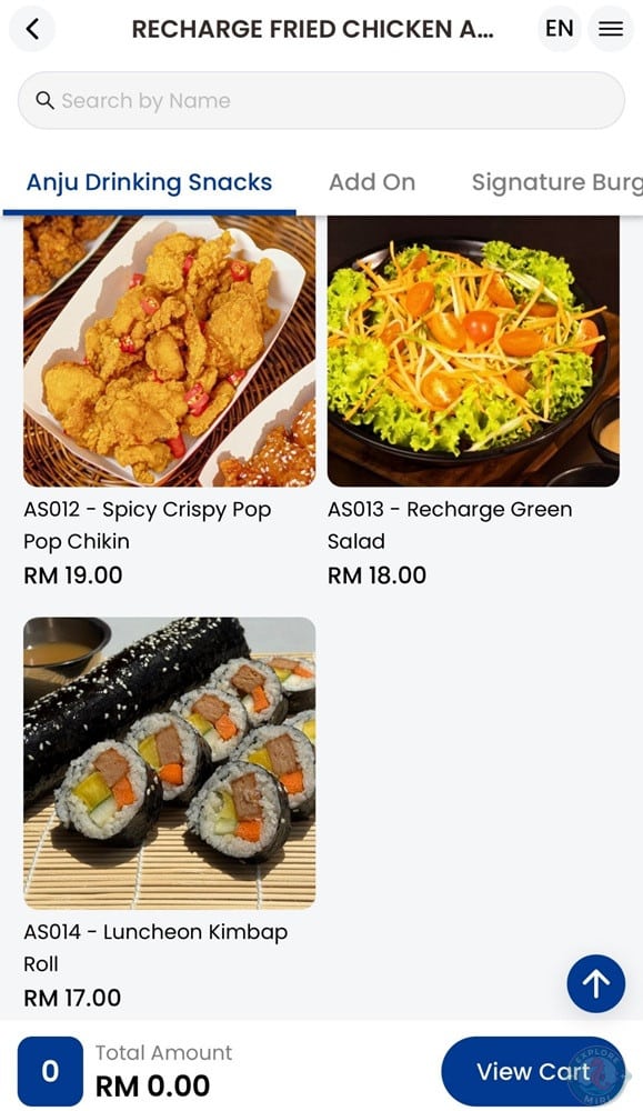 Recharge Miri Anju Drinking Snacks Menu