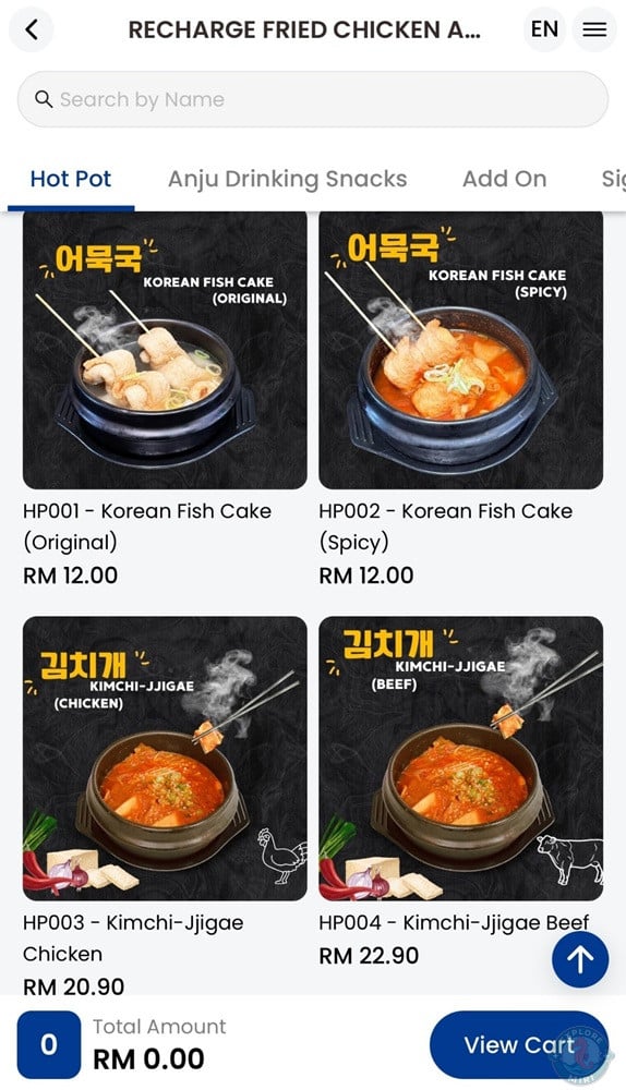 Recharge Miri Hot Pot Menu