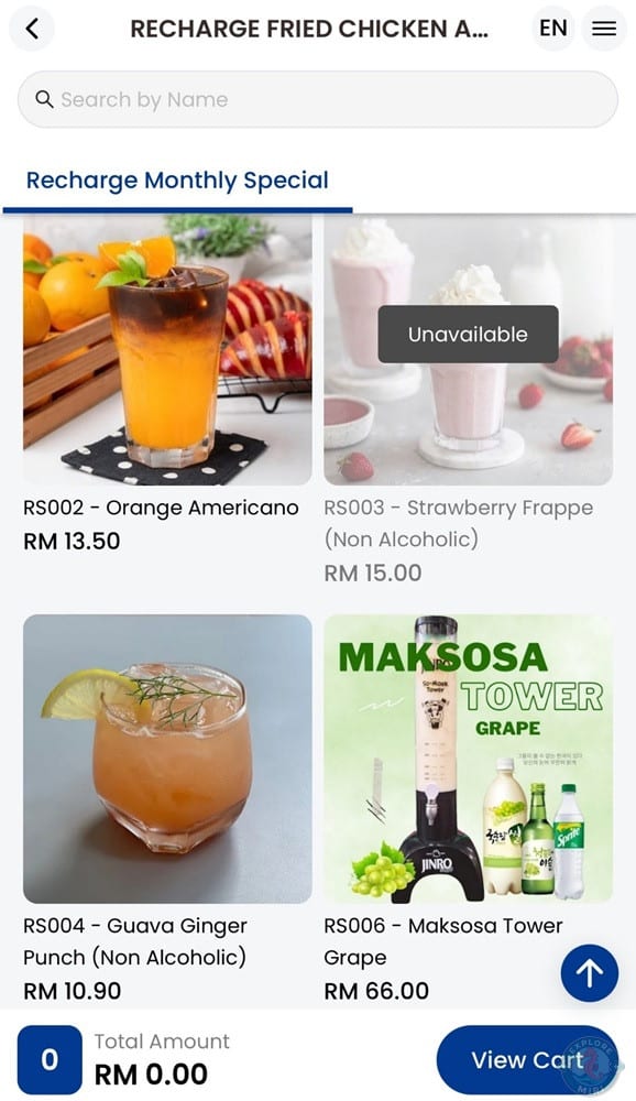 Recharge Miri Monthly Special Menu