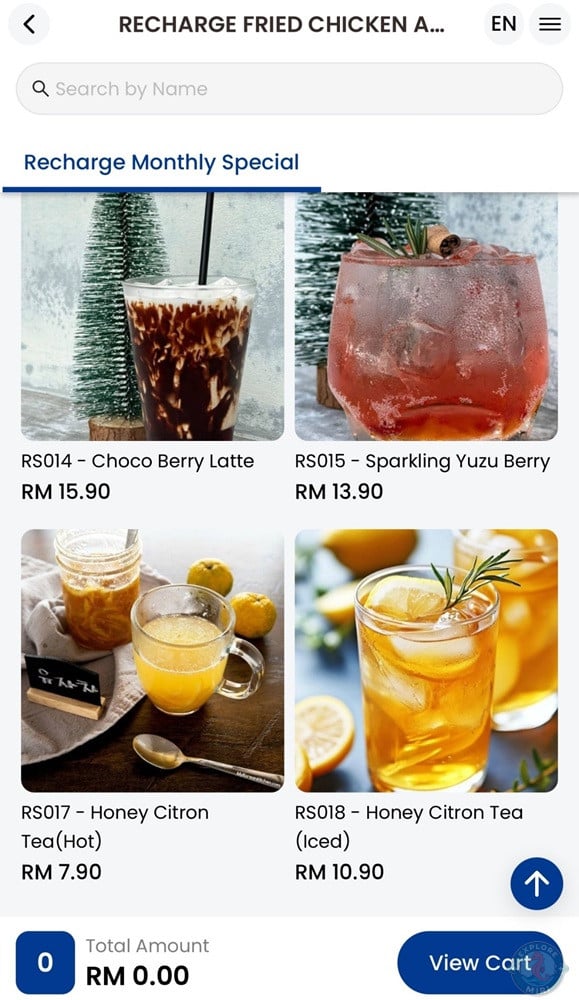Recharge Miri Monthly Special Menu