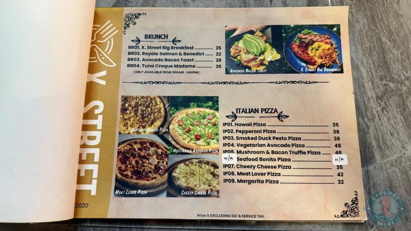 brunch and pizza selection