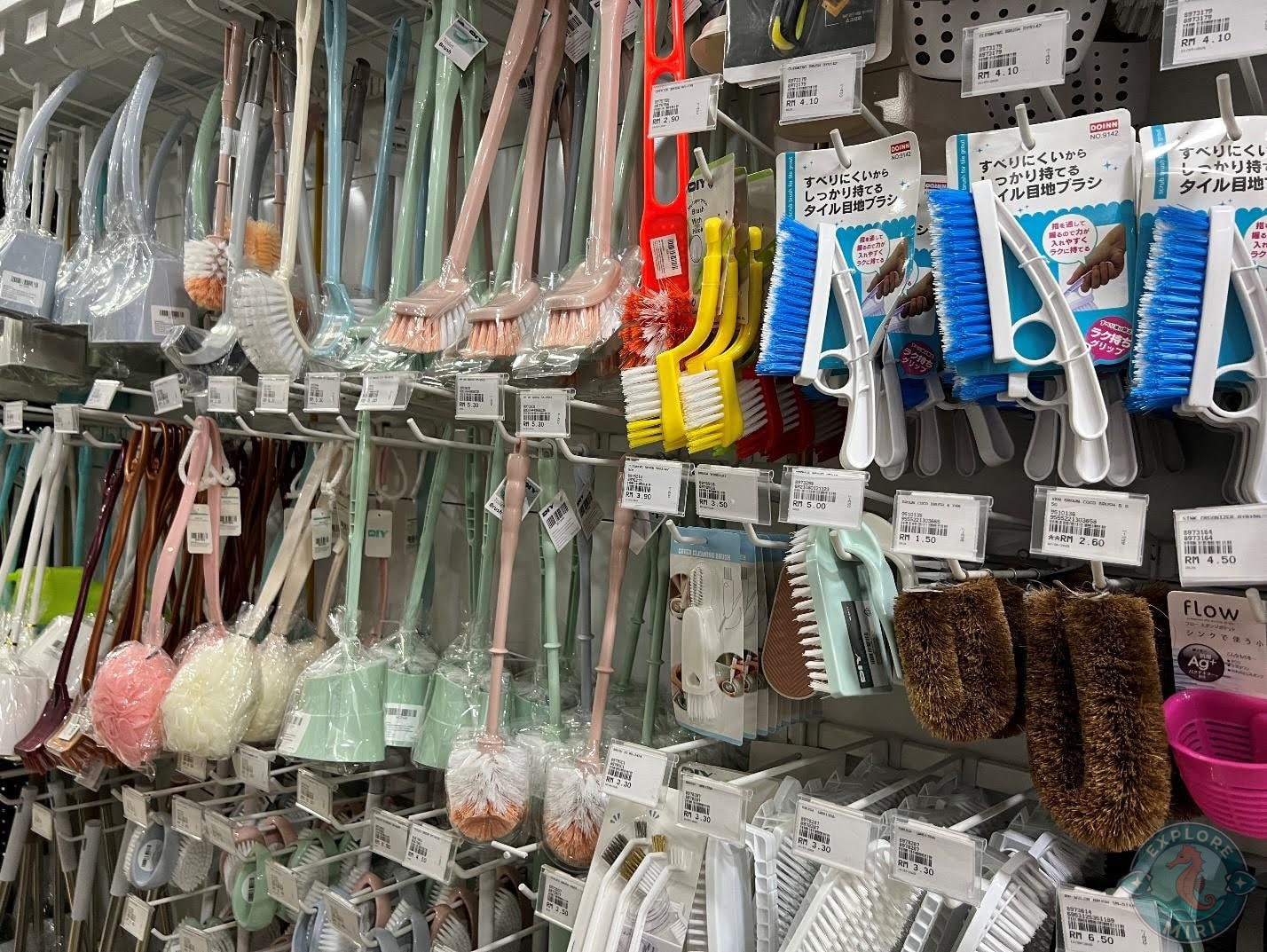 brushes, window and dish cleaners