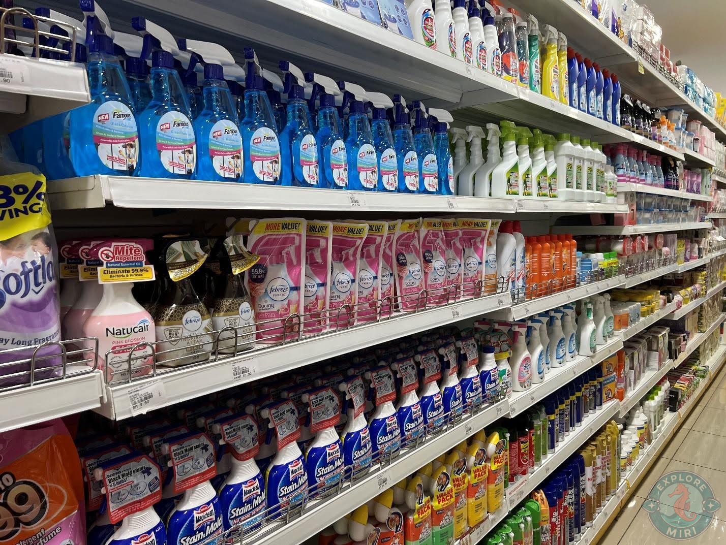 cleaning liquids for floor, toilets and glass windows