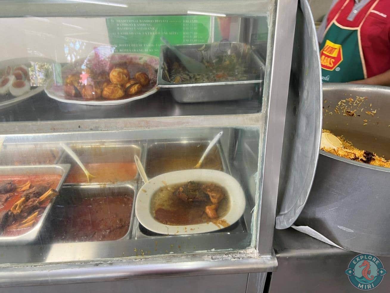 food counter with flavored spiced rice