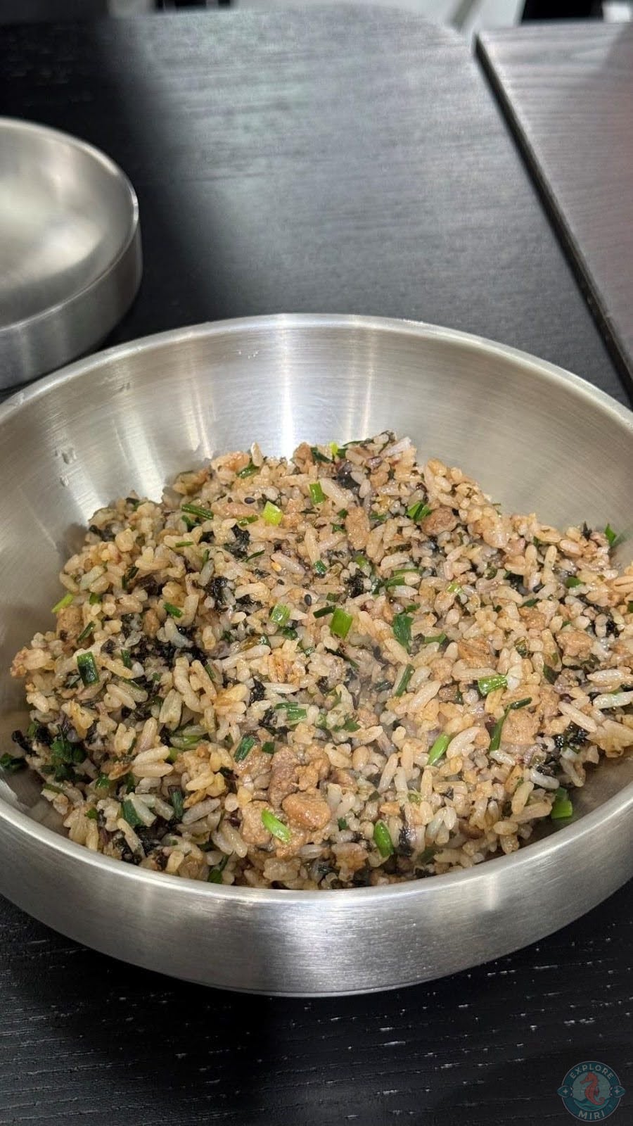 plate of chives fried rice which was very flavorful with bits of vegetables