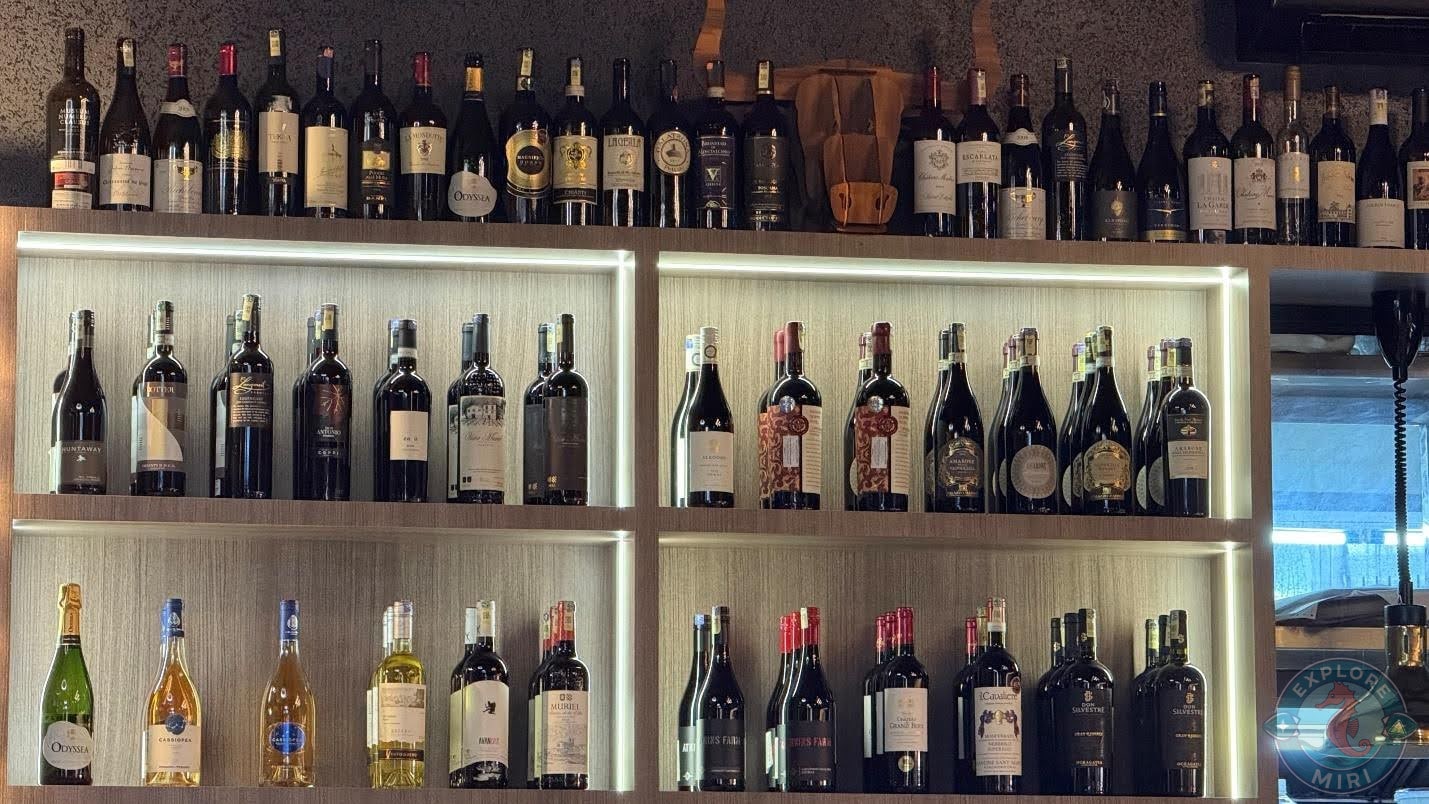 racks of wine to choose from