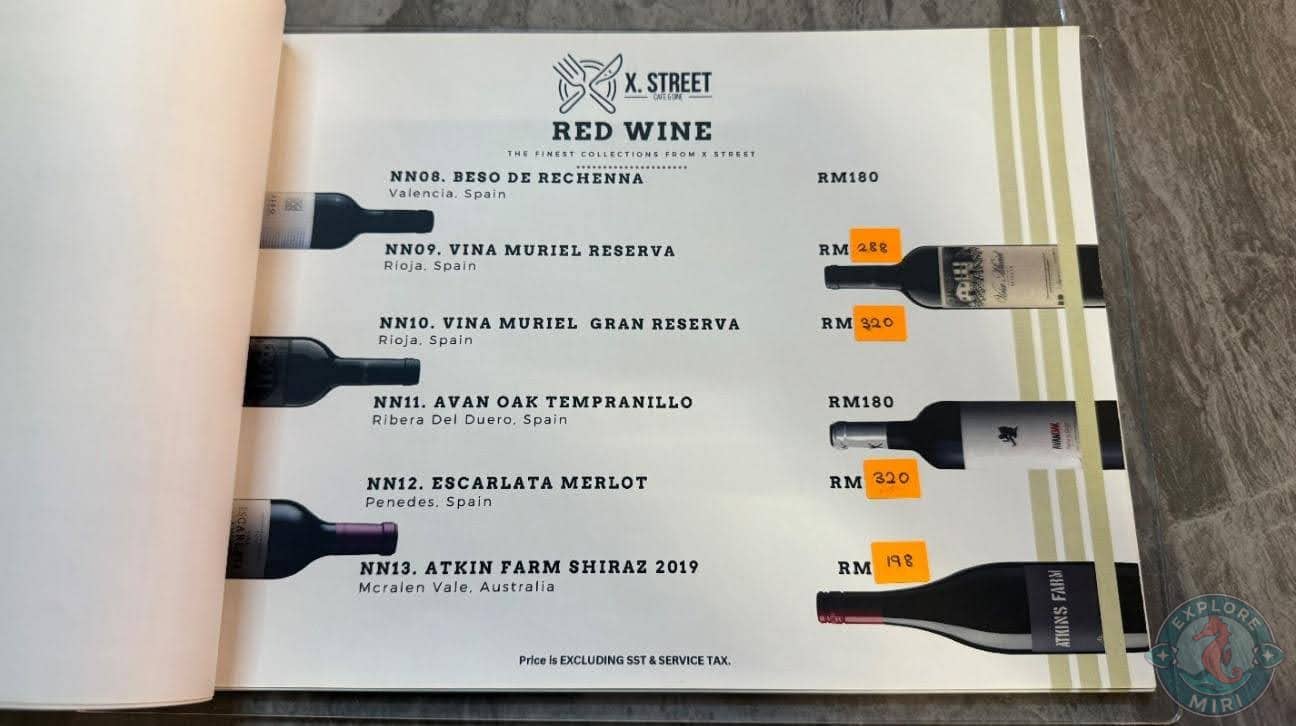 red wine menu