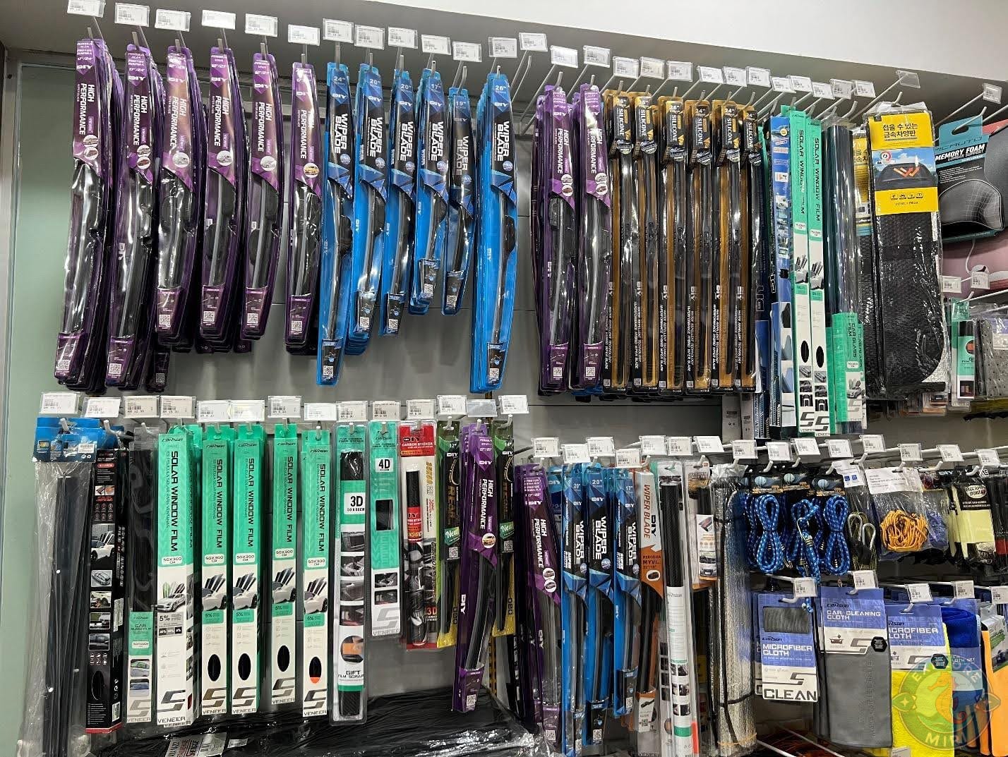 wall of car accessories