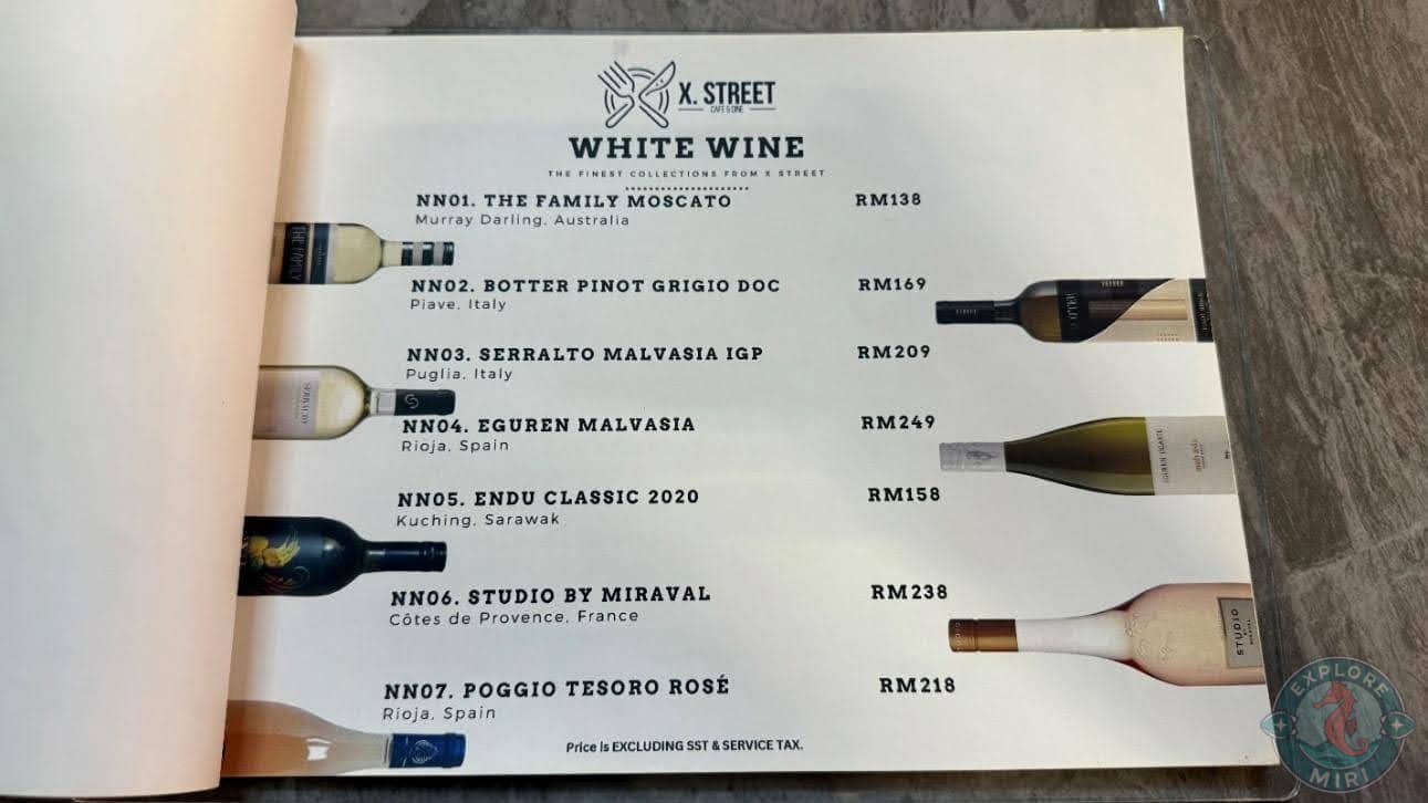 white wine menu
