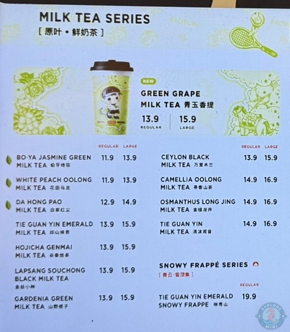 Chagee Miri Milk Tea Series Menu 6