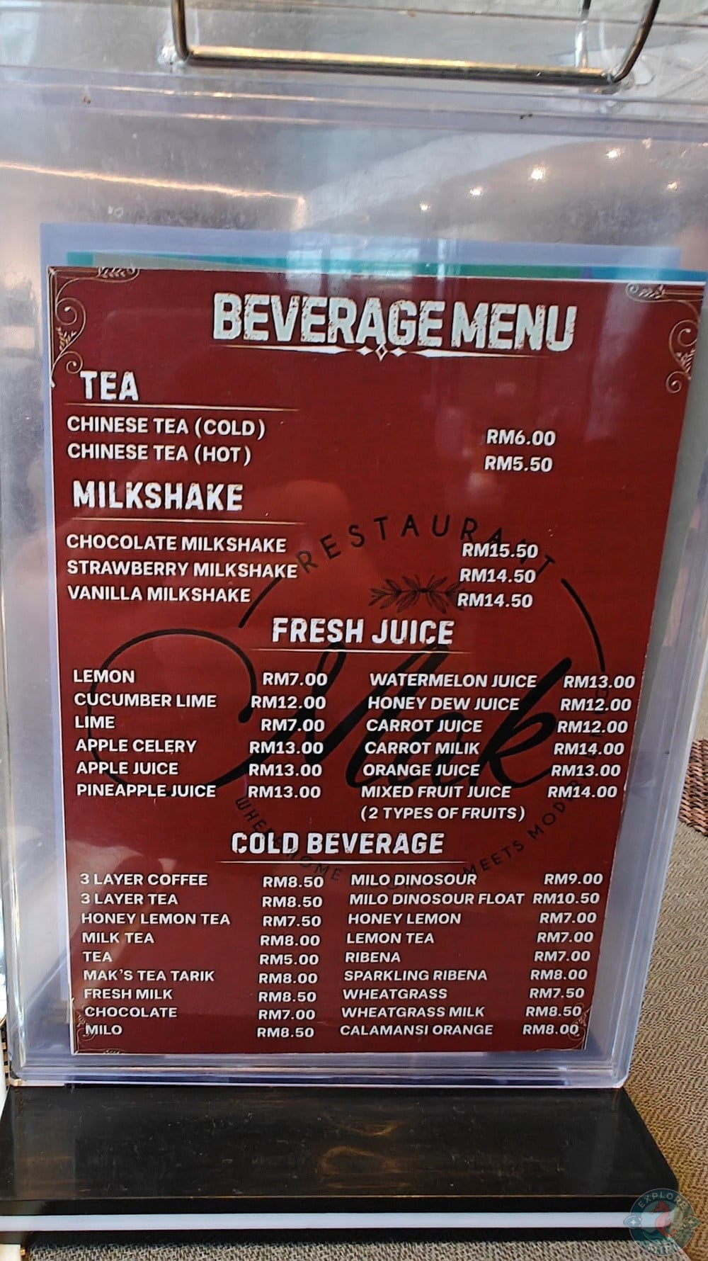 Jinhold Hotel Miri Restaurant Mak Breakfast Buffet Beverage Menu 25