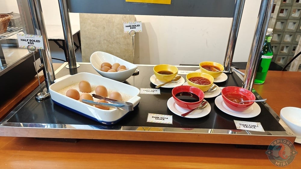 Jinhold Hotel Miri Restaurant Mak Breakfast Buffet Egg Station Hard Boiled Half Boiled 15