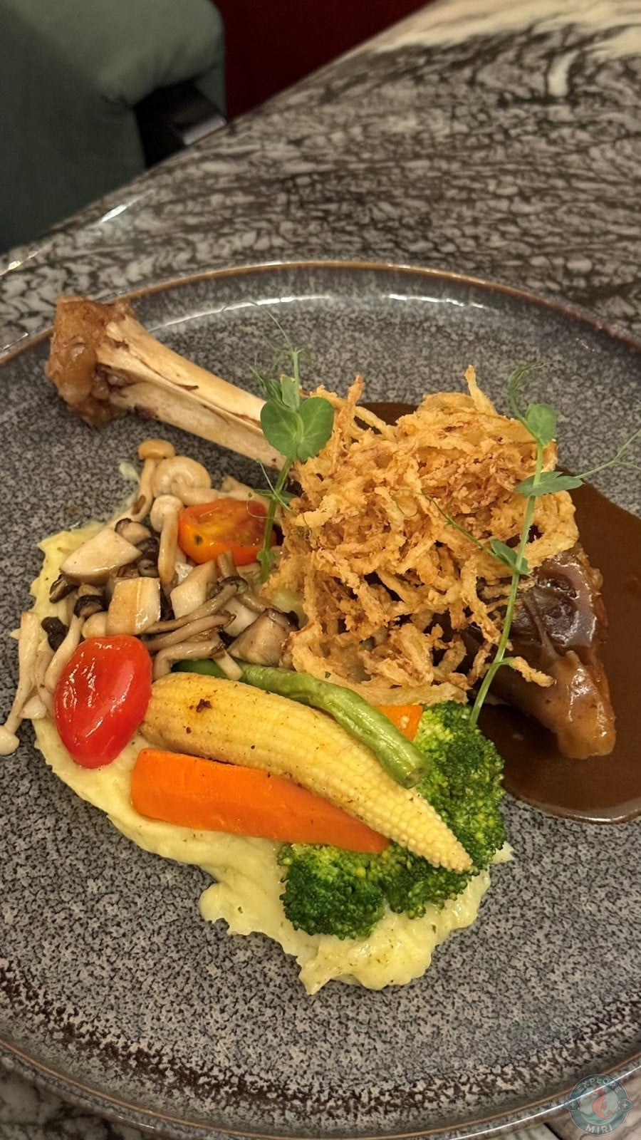 Lamb Shank which came with a bed of veggies