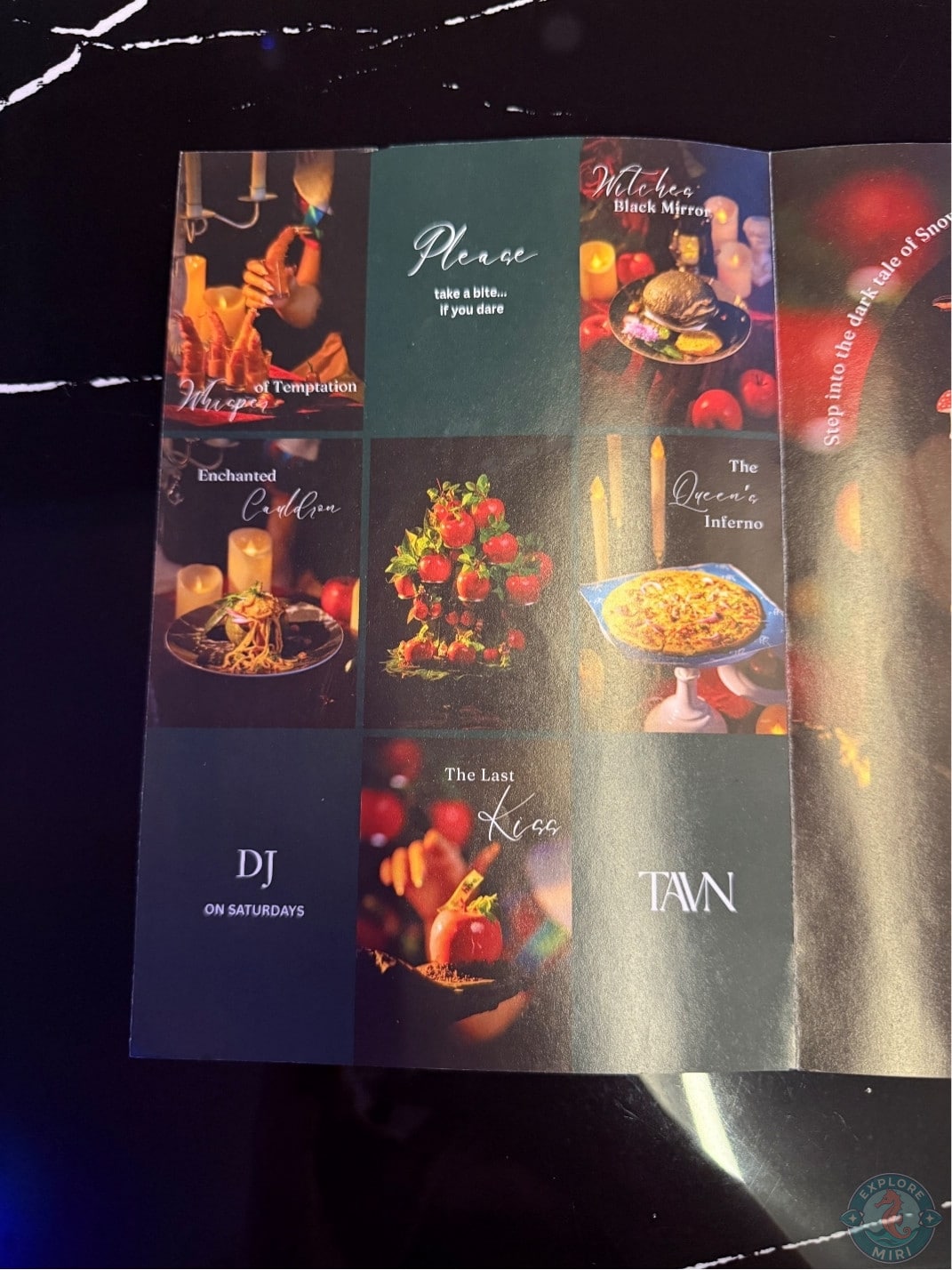 Tavn menu first page