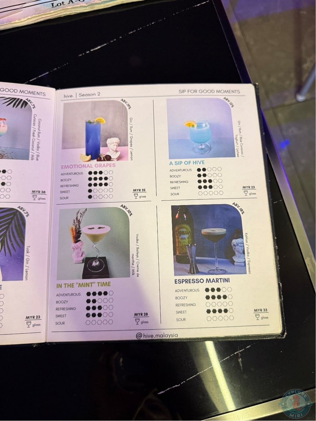 cocktail menu was very interesting