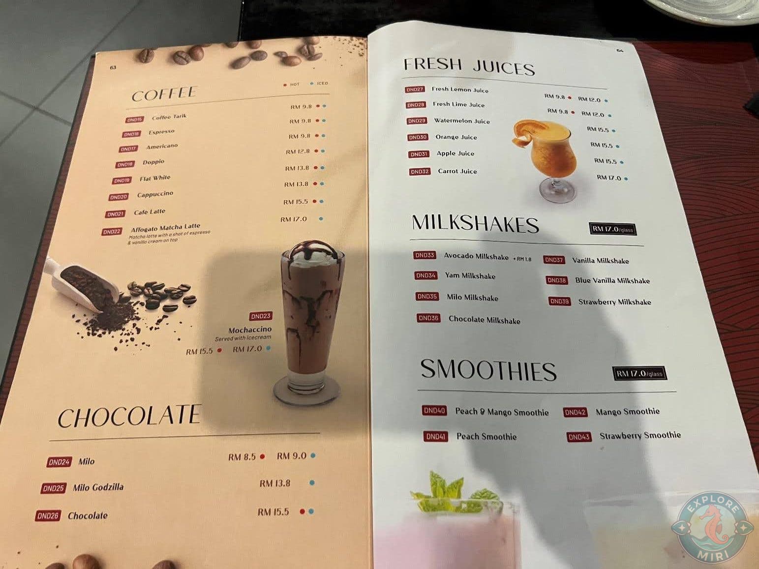 coffee and fresh juices