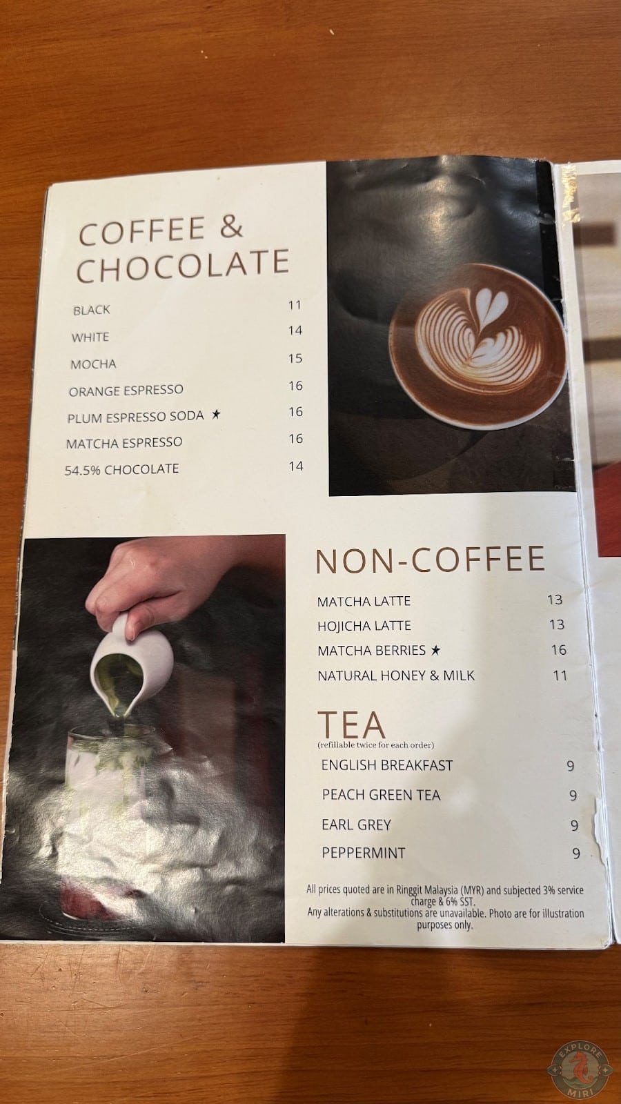 hot beverage menu
