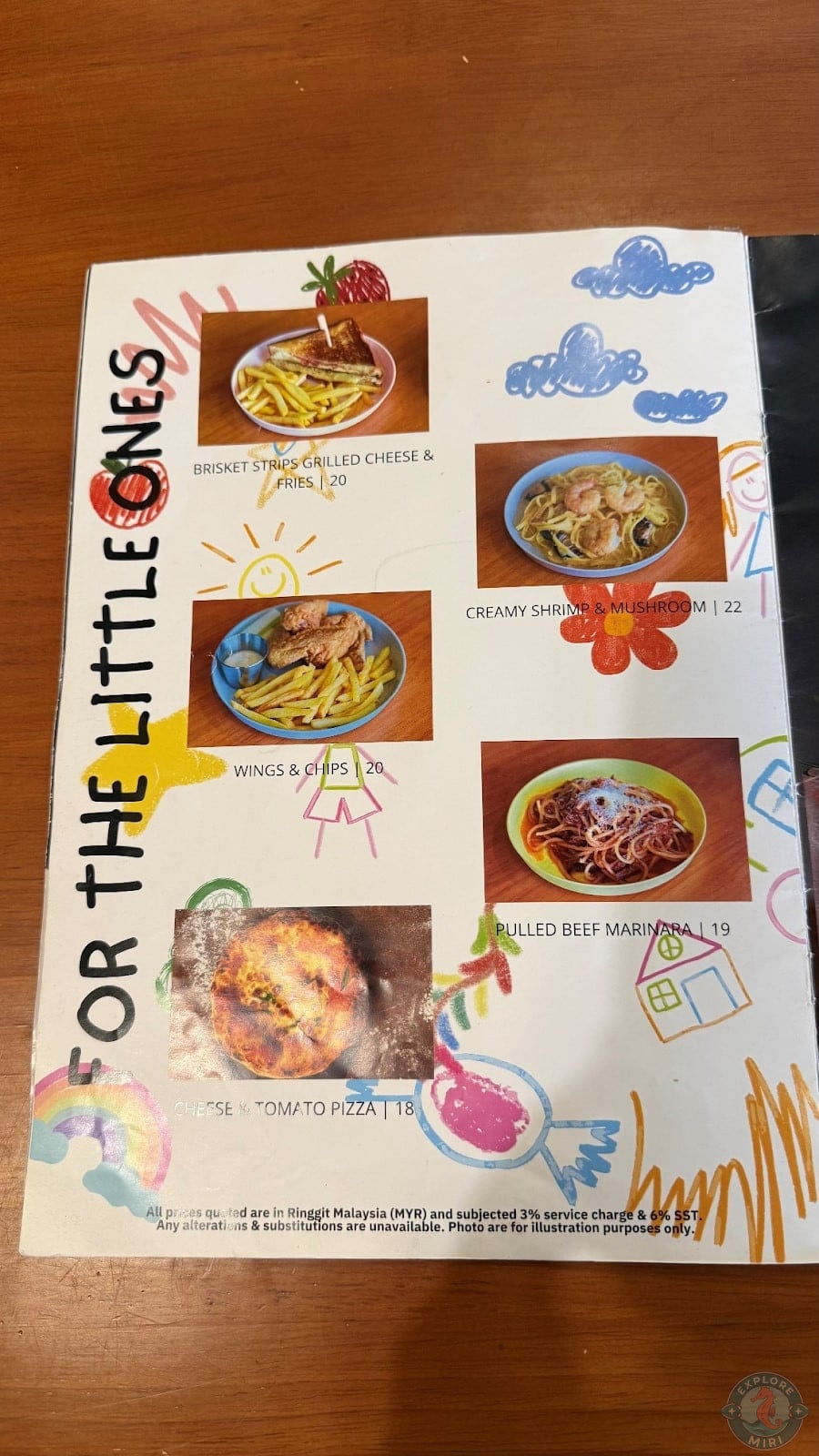 kids menu