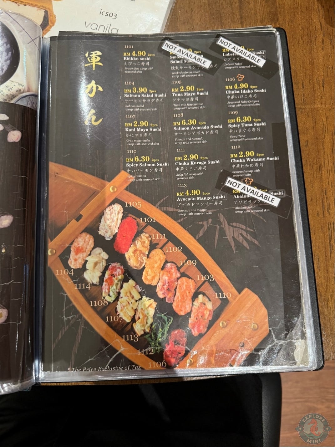 maki along with special constructive sushi with spicy, mayo, egg and fish options