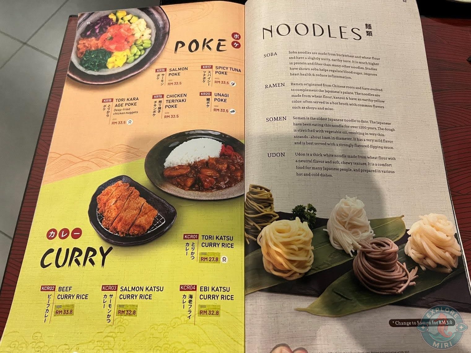poke, noodles and curry