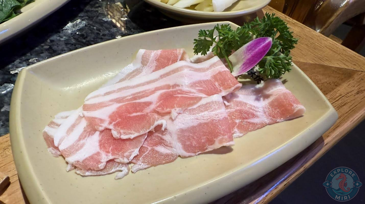 pork slice with was fresh and thinly sliced