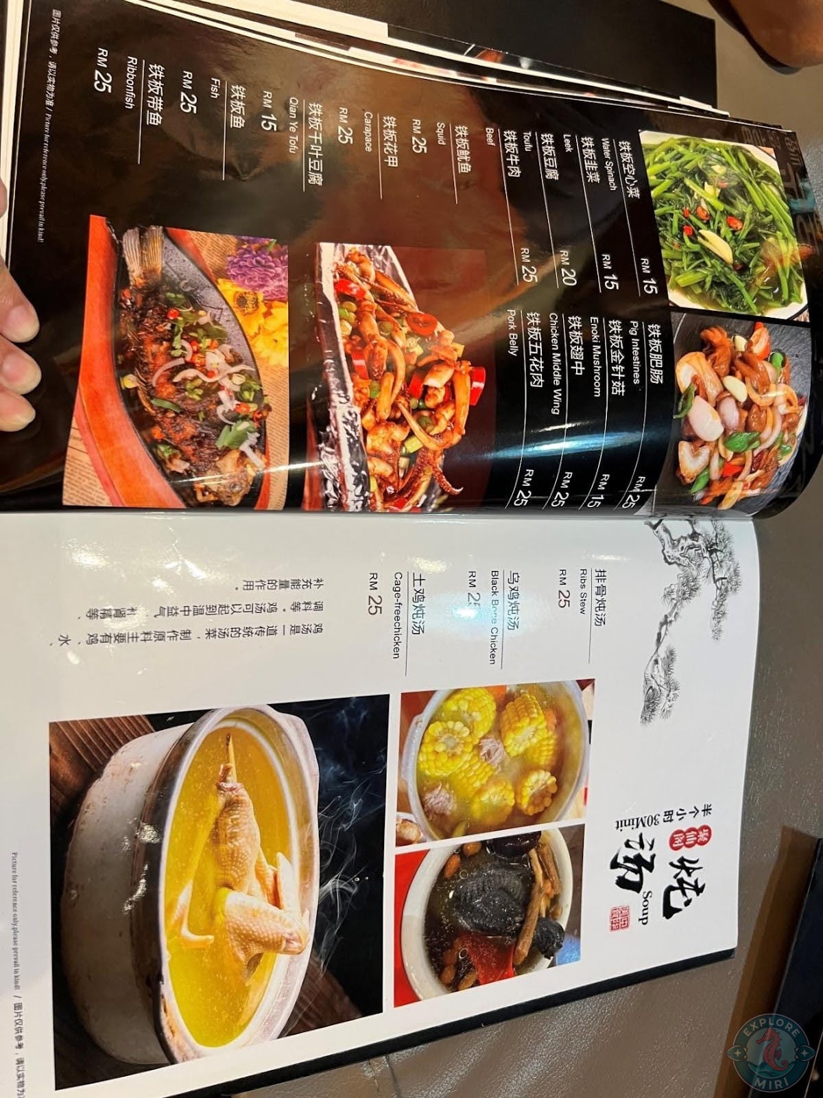 potato, prawns, tofu, spinach to fish, pig, chicken and beef