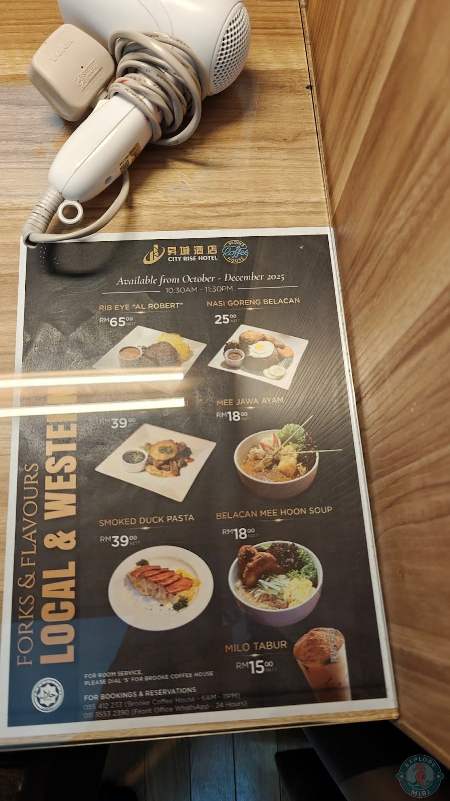 room service many included some dishes