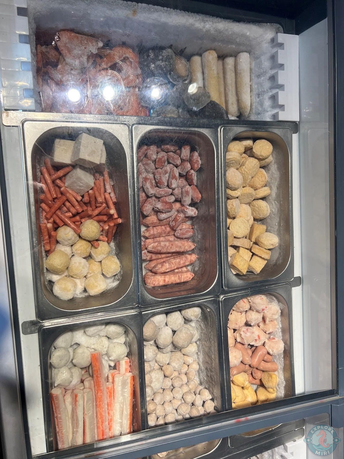 seafood was also available in the fridges