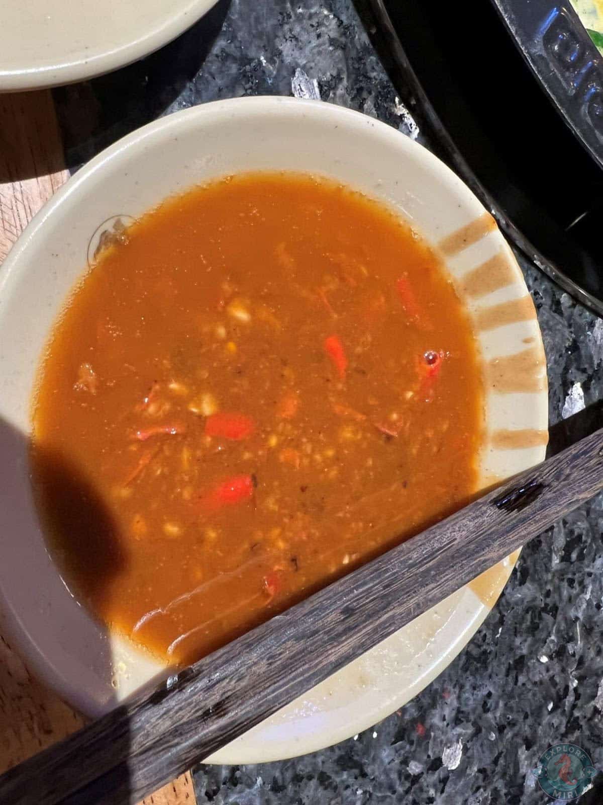 self-made sauce which was nice and spicy