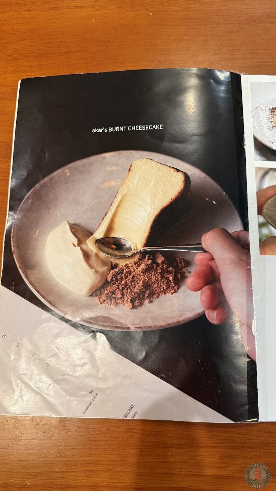 special dessert displayed burnt cheesecake