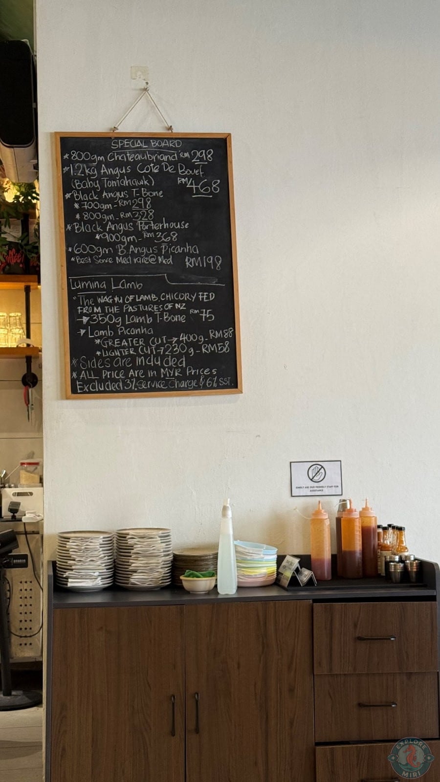 specials menu on a chalkboard