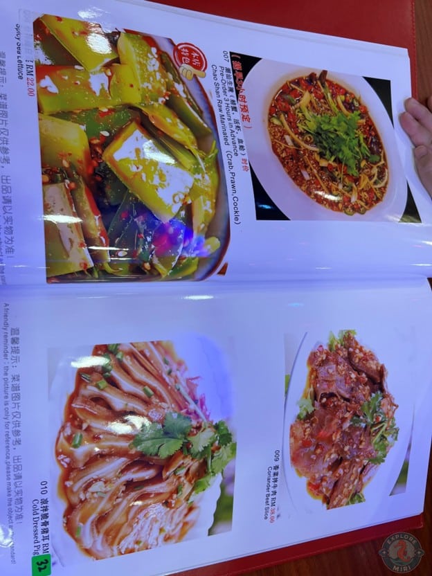 vegetables, pork, century egg, beef and tofu covered in spicy marinate.