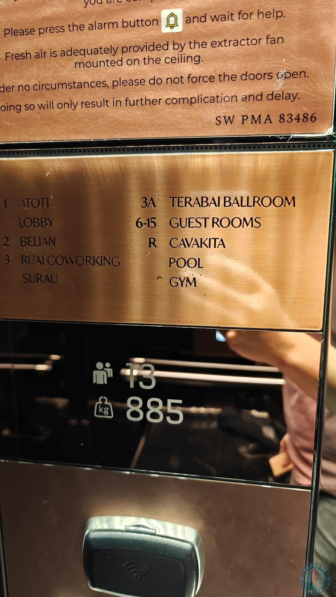 I took the elevator up to the floor that the swimming pool was on