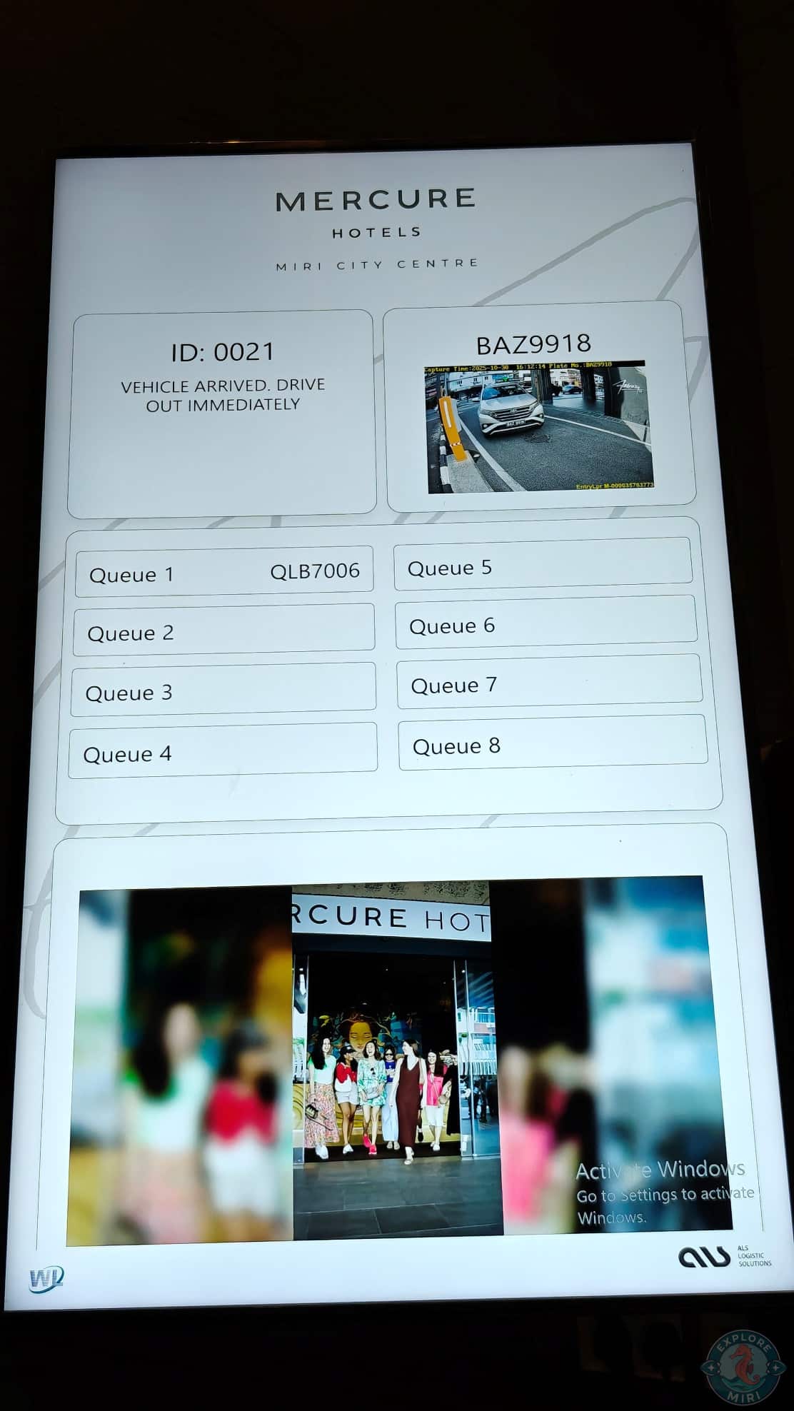 I would check the monitor shown in the image above and wait for my car to be brought out