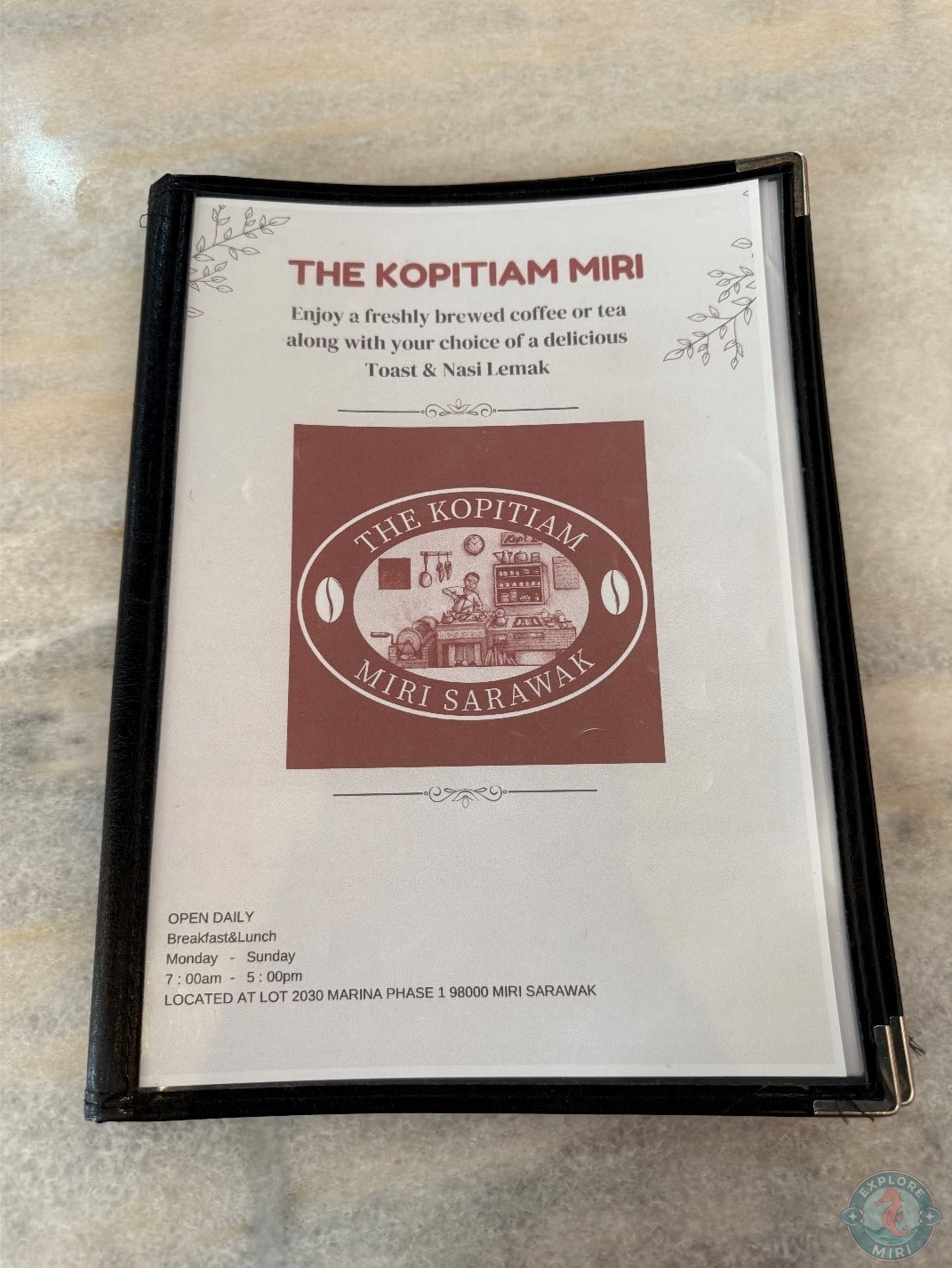 The Kopitiam Marina Miri menu