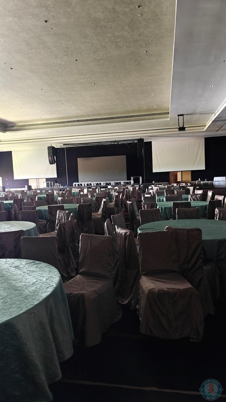 They even had screens in front for presentations